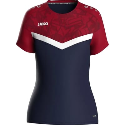 Jako Iconic T-Shirt Dames - Marine / Chilirood | Maat: 38