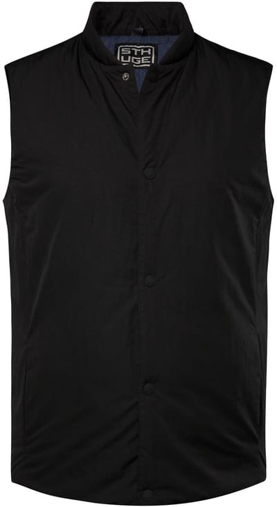 STHUGE - Heren - Doorgestikte bodywarmer opstaande kraag gerecycled - Zwart - Maat 4XL