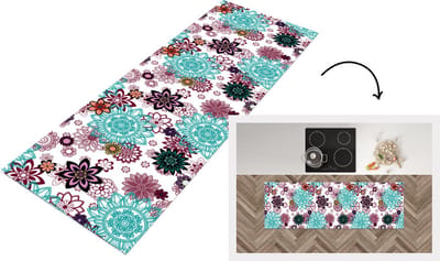 Keukenloper - Loper keuken - Mandala - Bloemen - Patroon - 150x50 cm - Keukenloper vinyl