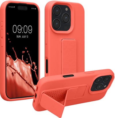 kwmobile back cover voor smartphone - geschikt voor Apple iPhone 16 Pro - 1x beschermhoesje van kunststof - In koraal