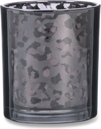 Blokker theelichthouder leopard zwart 10cm