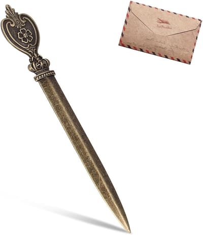Vintage Letter Opener Mes - Metalen Envelop Opener Licht Hand Envelop Slitter - Hand Paper Cutter 12.8cm (Koper)