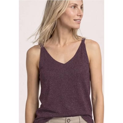 Top met V-hals en glitterdetails