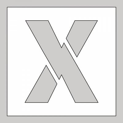 Spuitsjabloon letter X - dibond 500 x 500 mm