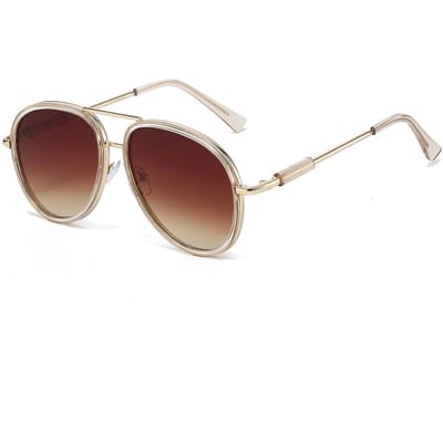 Nouveaux Lunettes de Soleil Aviateur Rétro Double Pont Grenouille Femmes Y2K Design Dégradé Hommes Toutes-match Lunettes Décontractées UV400 as  picture