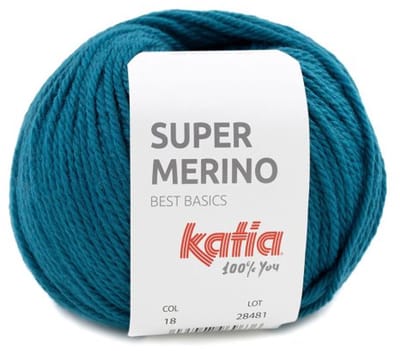 Katia Super Merino - 18 petrolblauw - Wol/Acryl Garen