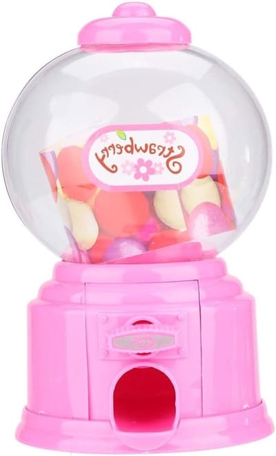 Draagbare Snoepdispenser voor Kinderen - Mini Bal en Bonen Dispenser voor Kleuters (Roze)