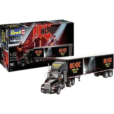 Revell Modelbouwpakket Militaire voertuigen - 07731 AC/DC Tour Truck en Trailer -Power UP- Plastic - 1:32 - Modelbouw