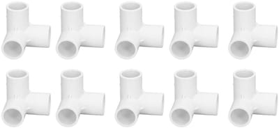 Dailygoods- Pijp Fittingen 3-Weg - 10 Stuks - PVC - 20 mm Binnendiameter - Elleboog/Hoek Connector - Eenvoudige Aansluiting - Pijpconnector
