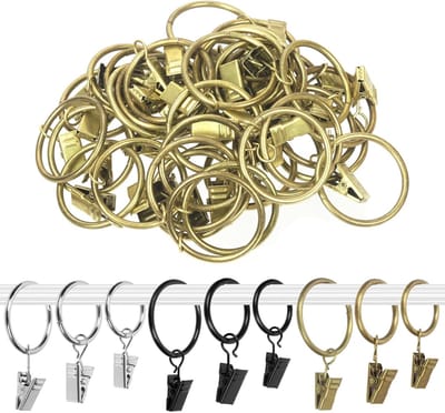Gordijnringen met clips 35mm - Bronzen metalen ringen - Sterk en veelzijdig - Perfect voor gordijnen en haaraccessoires - ShopVlot