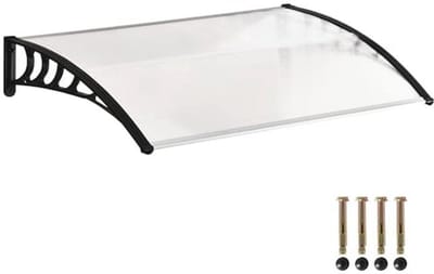 Boogvormige Luifel voor Voordeur - Polycarbonaat Deurafdak met UV-bescherming en Regenbescherming - 90 x 150 cm