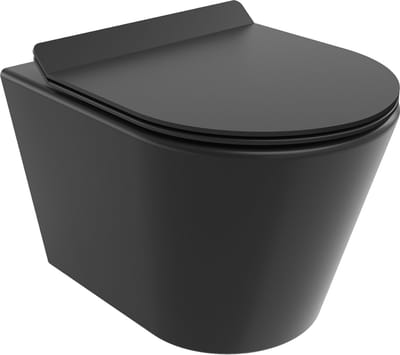 Mexen Rico WC-kom Rimless met softclose slanke zitting, duroplast, mat zwart - 30720185
