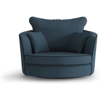 Fauteuil Vendôme linnen draaibaar met contrast piping | NADUVI Collection