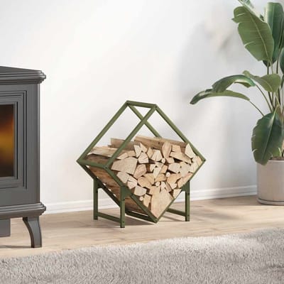vidaXL - Brandhoutrek - 50x25x50 - cm - koudgewalst - staal - olijfgroen