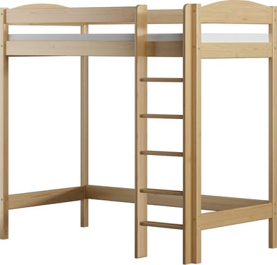 Need Sleep - Hoogslaper 90x200 - Loftbed 180 cm hoog - Met ladder en valbeveiliging - Massief houten
