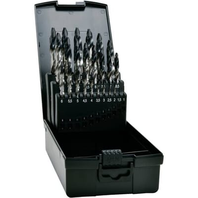 Exact 74962 TiAIN-punt Spiraalboorset 1 mm, 1.5 mm, 2 mm, 2.5 mm, 3 mm, 3.5 mm, 4 mm, 4.5 mm, 5 mm, 5.5 mm, 6 mm, 6.5 mm, 7 mm, 7.5 mm, 8 mm, 8.5 mm,