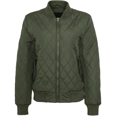 Urban Classics - Diamond Quilt Nylon Jacket - L - Groen