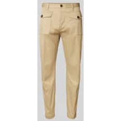 Stoffen broek met knoop- en ritssluiting