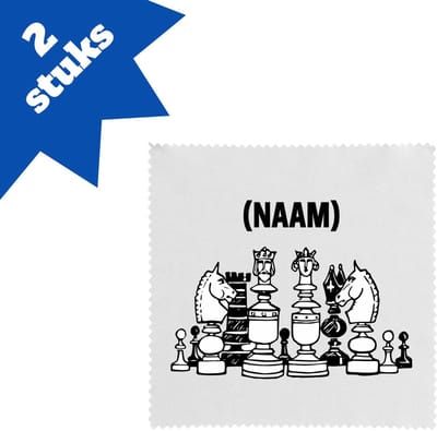 Akyol - schaken met eigen naam brillendoekjes - Schaken - schaker - denksport - 17,8 bij 17,8 cm - 2 stuks