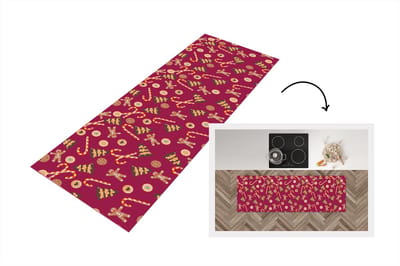 Keukenloper - Loper keuken - Kerst - Zuurstok - Peperkoek - Patronen - 150x50 cm - Keukenloper vinyl