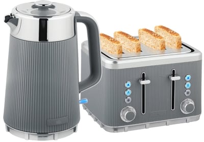 Daity 2200W, 1,7L waterkoker met snelkookfunctie, kalkfilter en 4-sneden broodrooster met 7 bruiningsniveaus, crèmewit