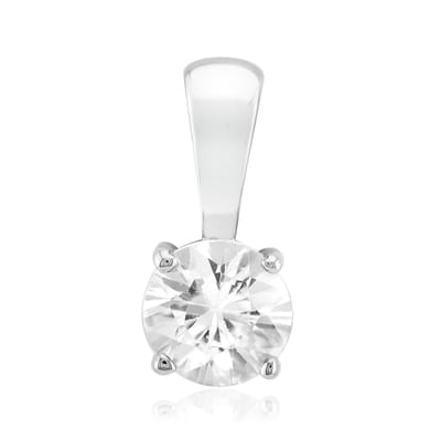 Cavill - Zilveren Hanger - 925 Sterling Zilver Geplatineerd - 0,859 ct Cambodjaanse Zirkoon Rond Briljant - Elegant Luxe Design 12x5,5 mm