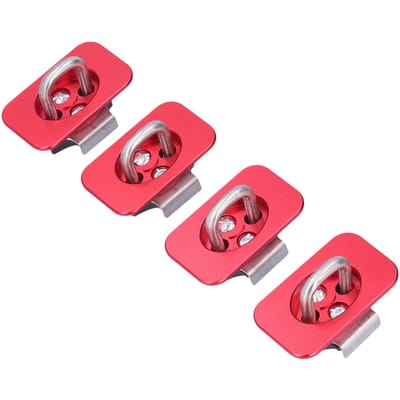 4 pièces Anneau de Taureau Acier Inoxydable Ancrages d'Arrimage Latéraux de Plateau de Camion Remplacement pour F150 2015‑2021 Red