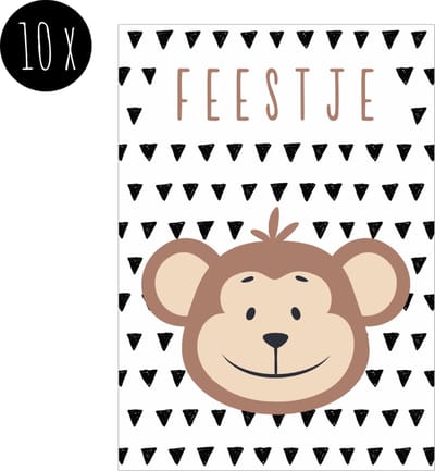 10x Uitnodiging Kinderfeestje / Uitnodigingen Verjaardag / Uitnodigingskaarten | AAPJE | jongen / meisje