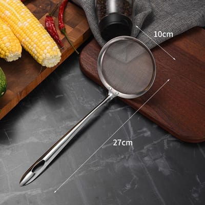 Cuillère filtrante multifonctionnelle en acier inoxydable pour cuisine, passoire à mailles fines, écumoire à huile, filet pour aliments frits, outils de cuisine gray