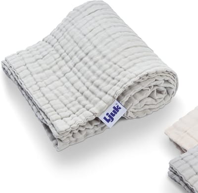 Ademende Muslin Babydeken 100% Katoen - Zachte Swaddle Deken voor Baby's en Peuters, 105 x 105 cm