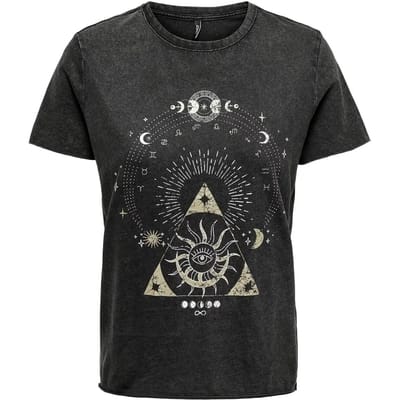 Regular fit T-shirt van zuivere katoen met motiefprint, model 'LUCY LIFE'