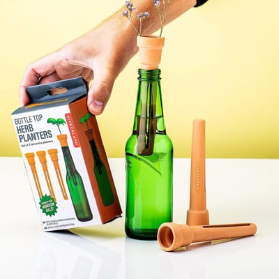 Bottle top herb planters (set van 3) van Kikkerland