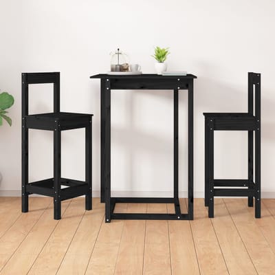 vidaXL - Barstoelen - 2 - st - 40x41,5x112 - cm - massief - grenenhout - zwart
