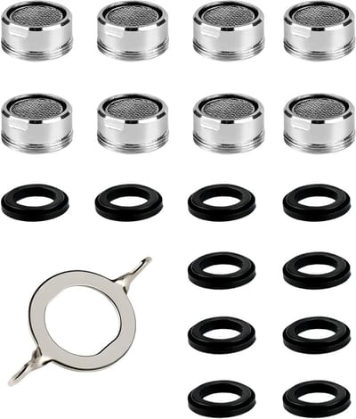 Faucet Aerator Set van 8 Stuks met M24 Aansluiting en 10 Pakking voor Waterbesparing in Keuken en Badkamer