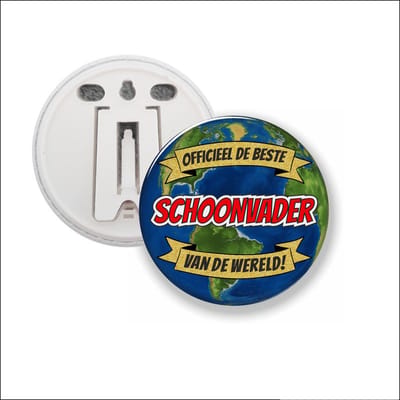 Button Met Clip 58 MM - Officieel De Beste Schoonvader Van De Wereld