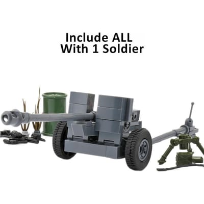 WO2 Duitsland Militaire Wapens Bouwstenen Leger Soldaat Figuur AntiTank Kanon Componenten Moc Speelgoed Voor Kinderen