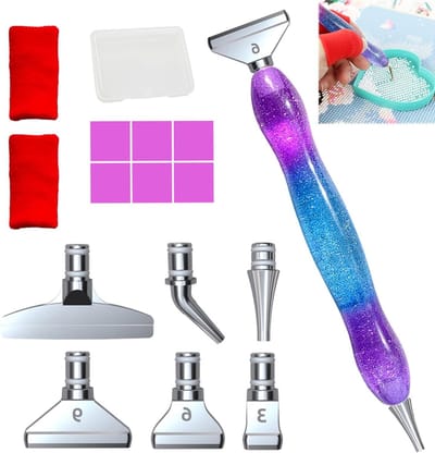 Diamant Schilderen Pen - Accessoires Set - Hobby Knutselen - Handgemaakte Hars Pen - 16 Stuks - Zilver