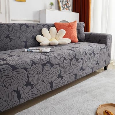 Effen Jacquard Esdoornblad Bankhoes Stoelkussenhoes Meubelbeschermer Elastische Bedrukte Bankhoes L-vormige Hoek S(90-140cm)
