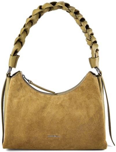 COCCINELLE Leren schoudertas Suede Bimaterial Shoulderbag Seagrass / Seagrass kaki