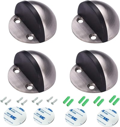 Vloer deurstop - Deurstopper roestvrij staal - Bescherming muren - Uniek halve maan design - 45 x 25 mm
