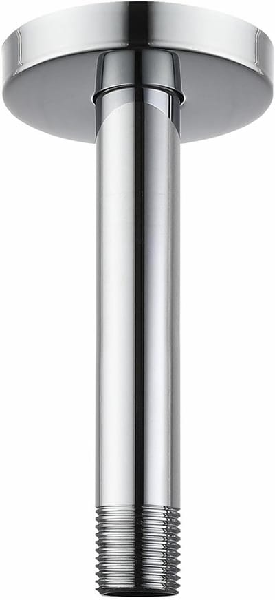 Verstelbare douchearm met flens, vaste douchekop, plafondmontage, universele aansluiting 1/2 NPT, geschikt voor regendouches en badkameraccessoires (15 cm, rond)
