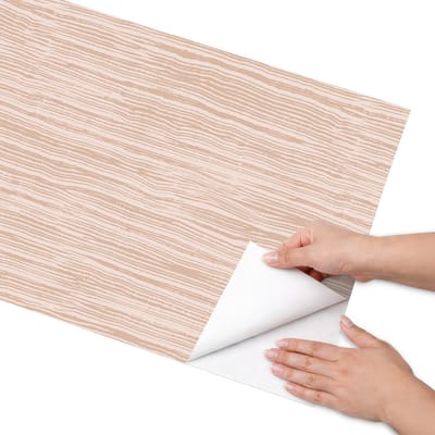Coloray Meubel Wrap Folie - Beige Meubelfolie - 50x100 cm - Decoratiefolie Houten lijnen - Meubel Wrap Folie - Minimalist Meubelfolie - Plakfolie Meubels - Keuken decoratie - Texturen
