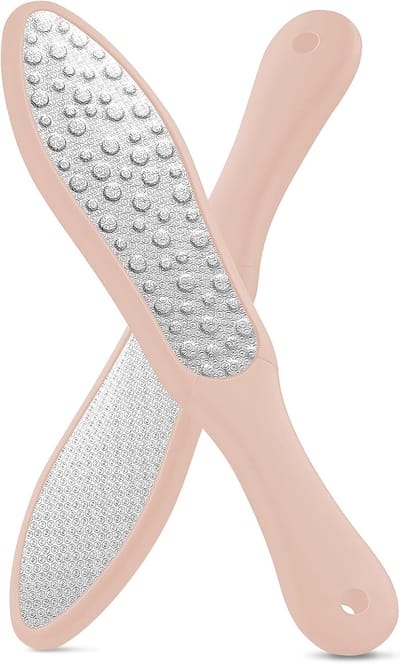 Voetvijl Roestvrij Staal - Voetrasp Pedicure - Eelt Verwijderen - Dubbelzijdig Ontwerp - 24.7 cm Lengte - Roze