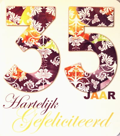 Luxe Wenskaart Verjaardag 35 Jaar - Art of Cards - 20047 - 12x13.5cm - Gratis Verzonden