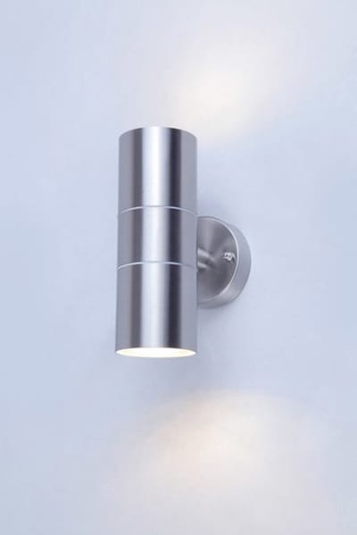 Groenovatie Wandlamp Up & Down - Rond - 2 x GU10 Fitting - Waterdicht IP44 - RVS
