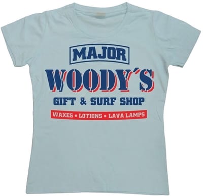 Hybris Woody's Army & Surf Shop Girly T-shirt voor dames, hemelsblauw