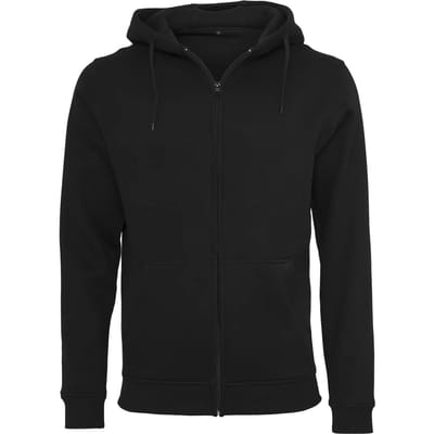 Build your Brand Heavy Zip Hoody BY012 - Black - 3XL