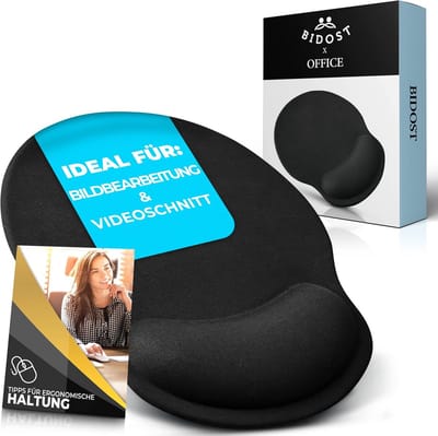 Ergonomische muismat met gelkussen en polssteun voor optimale comfort en polsbescherming