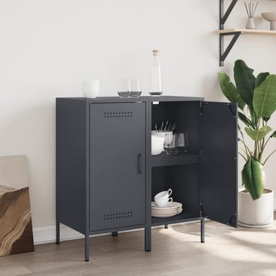 vidaXL - Dressoirs - 2 - st - 36x39x79 - cm - staal - antracietkleurig