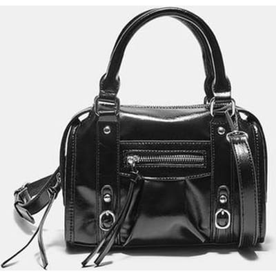 Stradivarius Bowling schoudertas met leereffect  Zwart OS